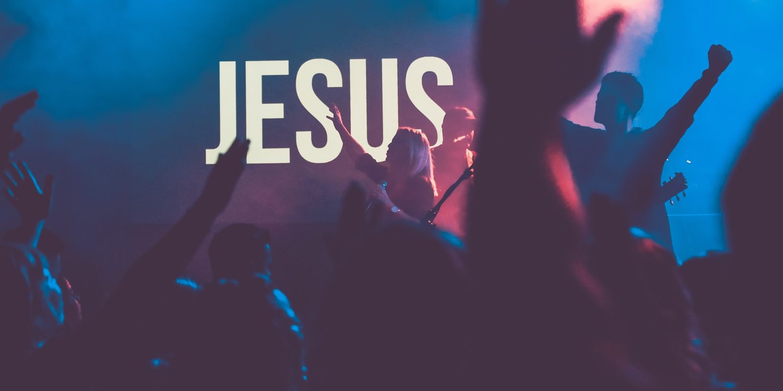 religious concert performed by a band on stage